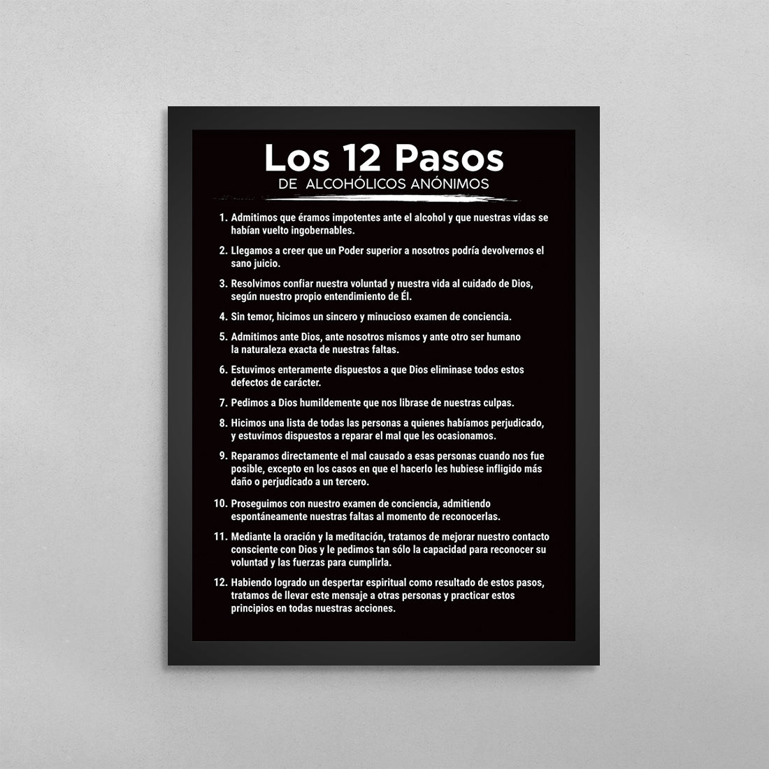 SPANISH 12 Steps of Alcoholicos Anonymous Poster
