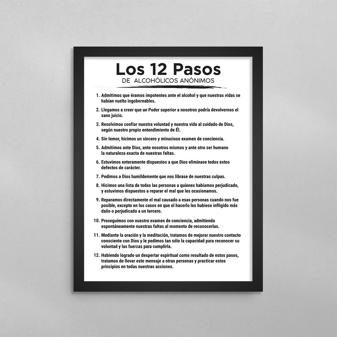 SPANISH 12 Steps of Alcoholicos Anonymous Poster