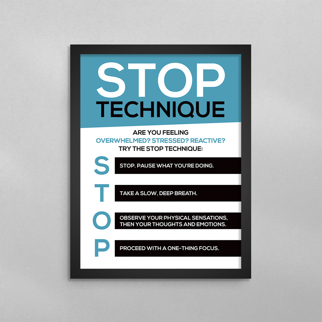 STOP Technique for Stressing Situations Poster