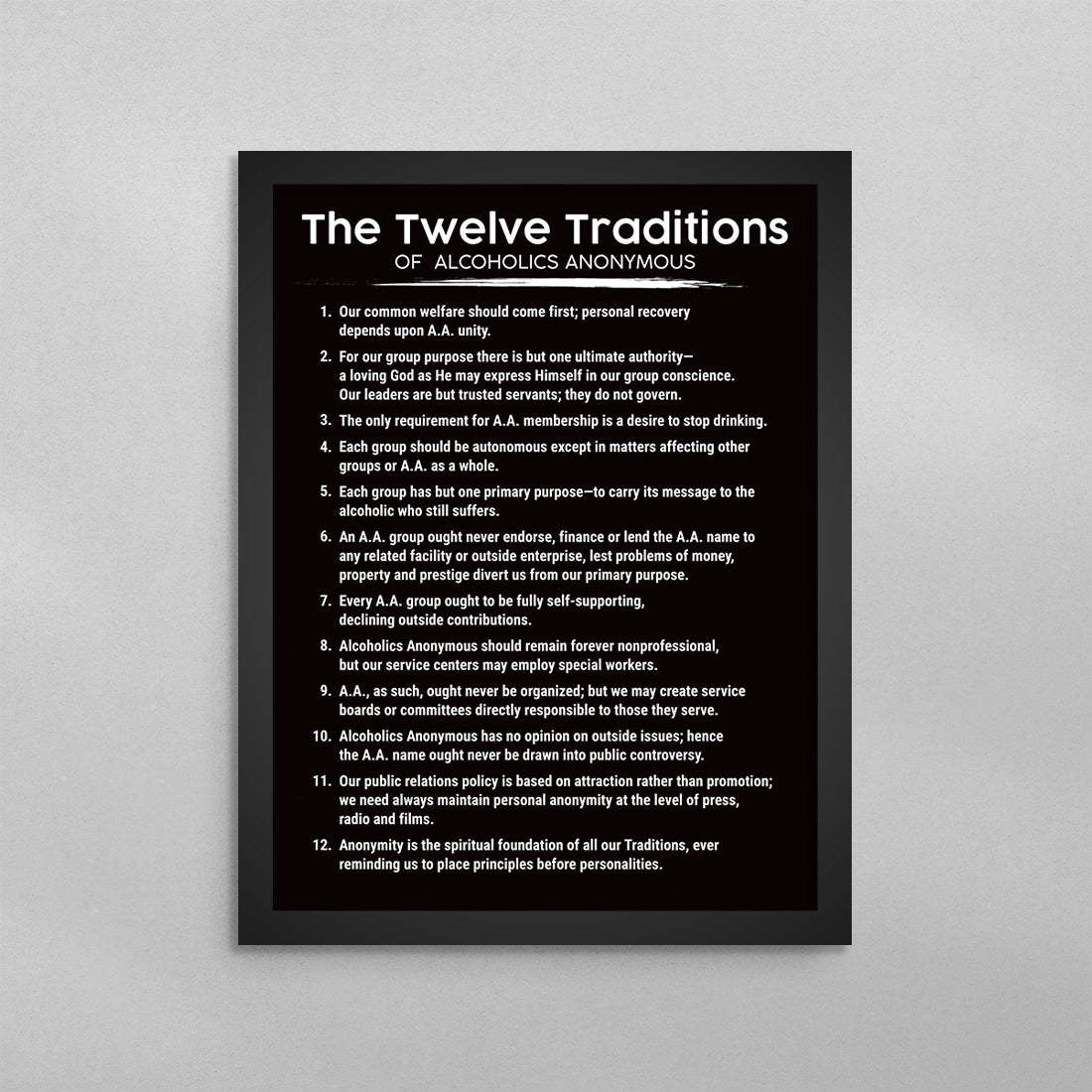 The 12 Traditions of AA Poster