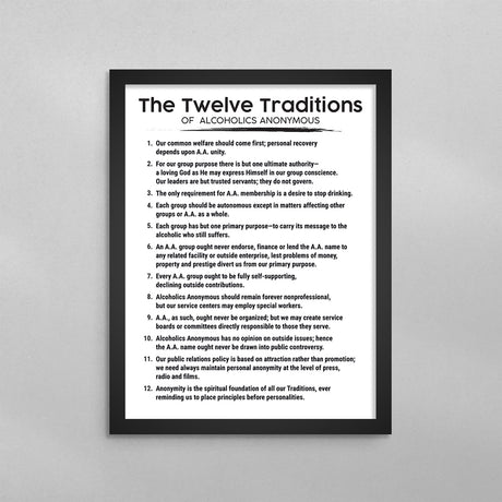 The 12 Traditions of AA Poster
