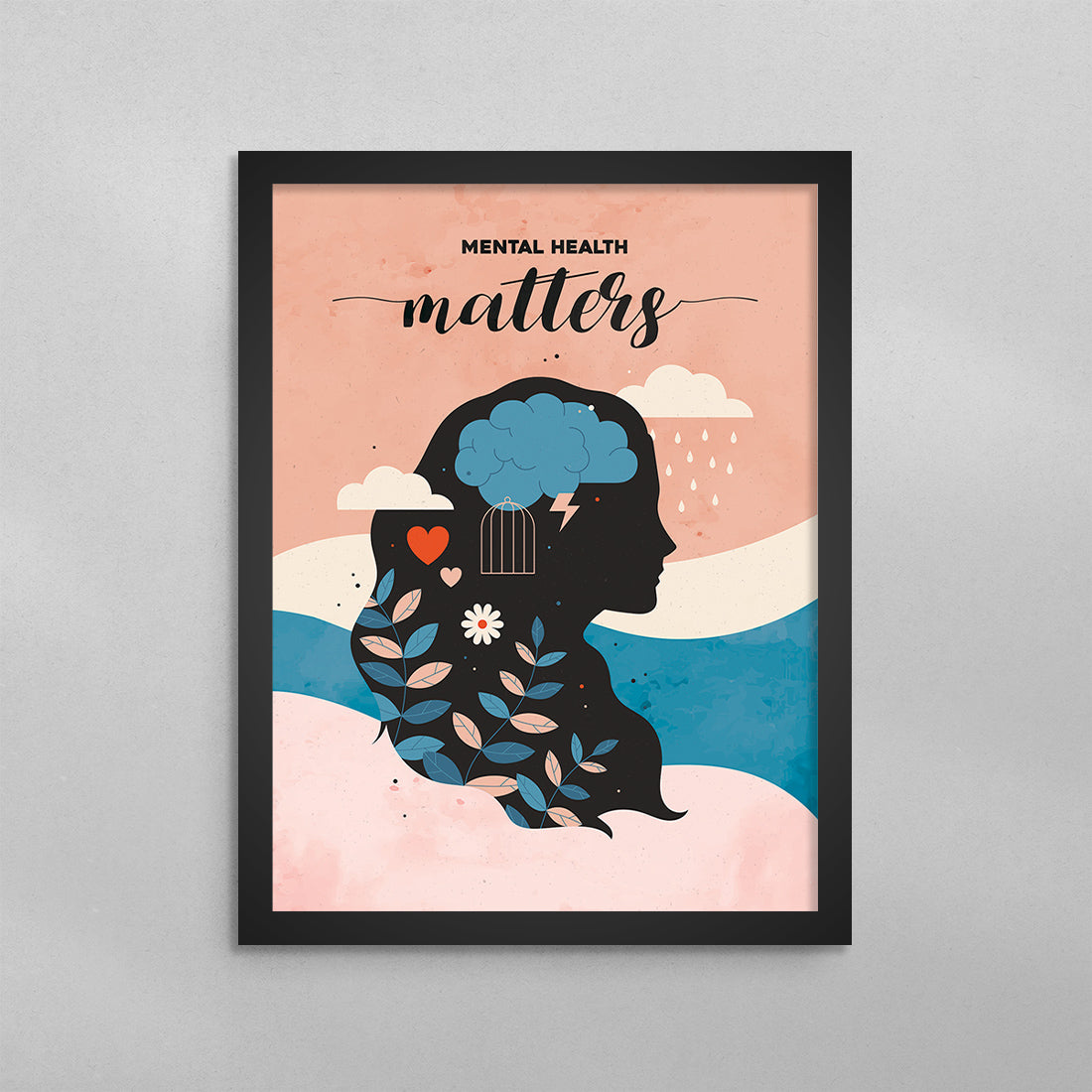 Mental Health Matters Illustration Poster