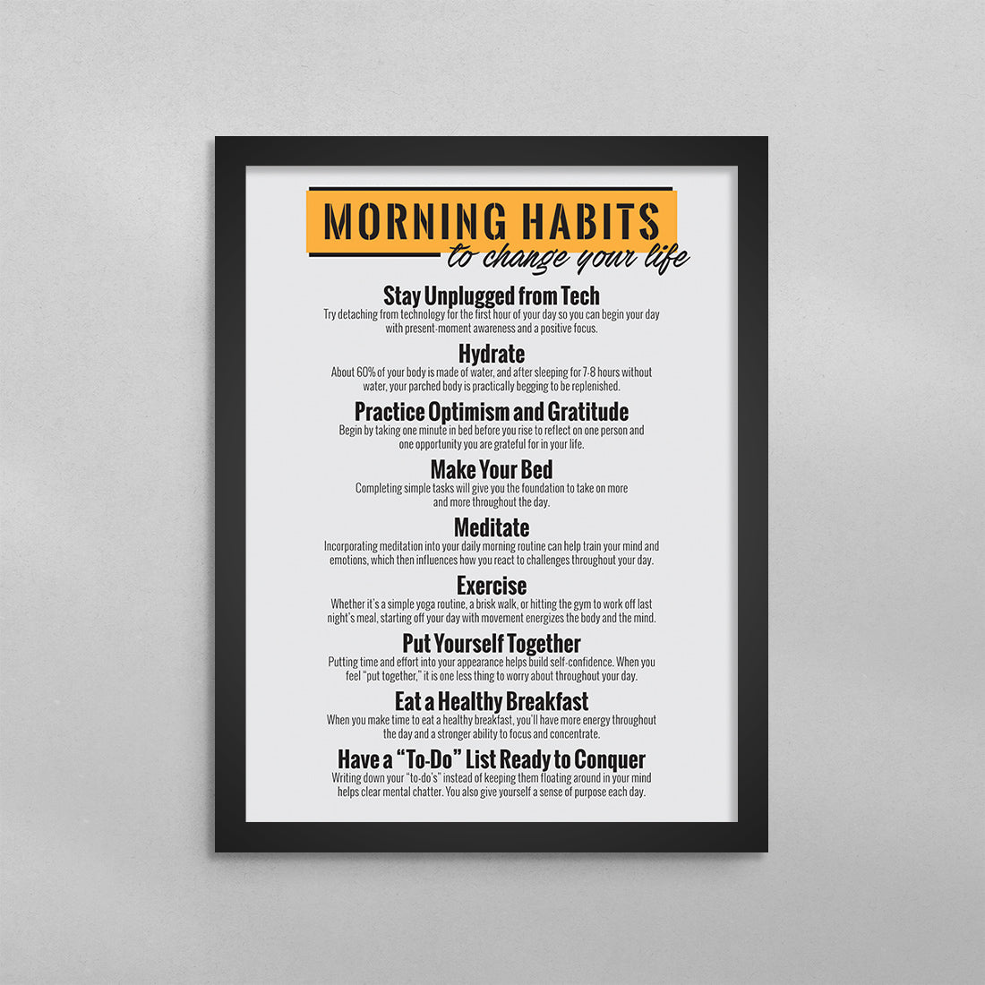 Morning Habits to Change Your Life Poster
