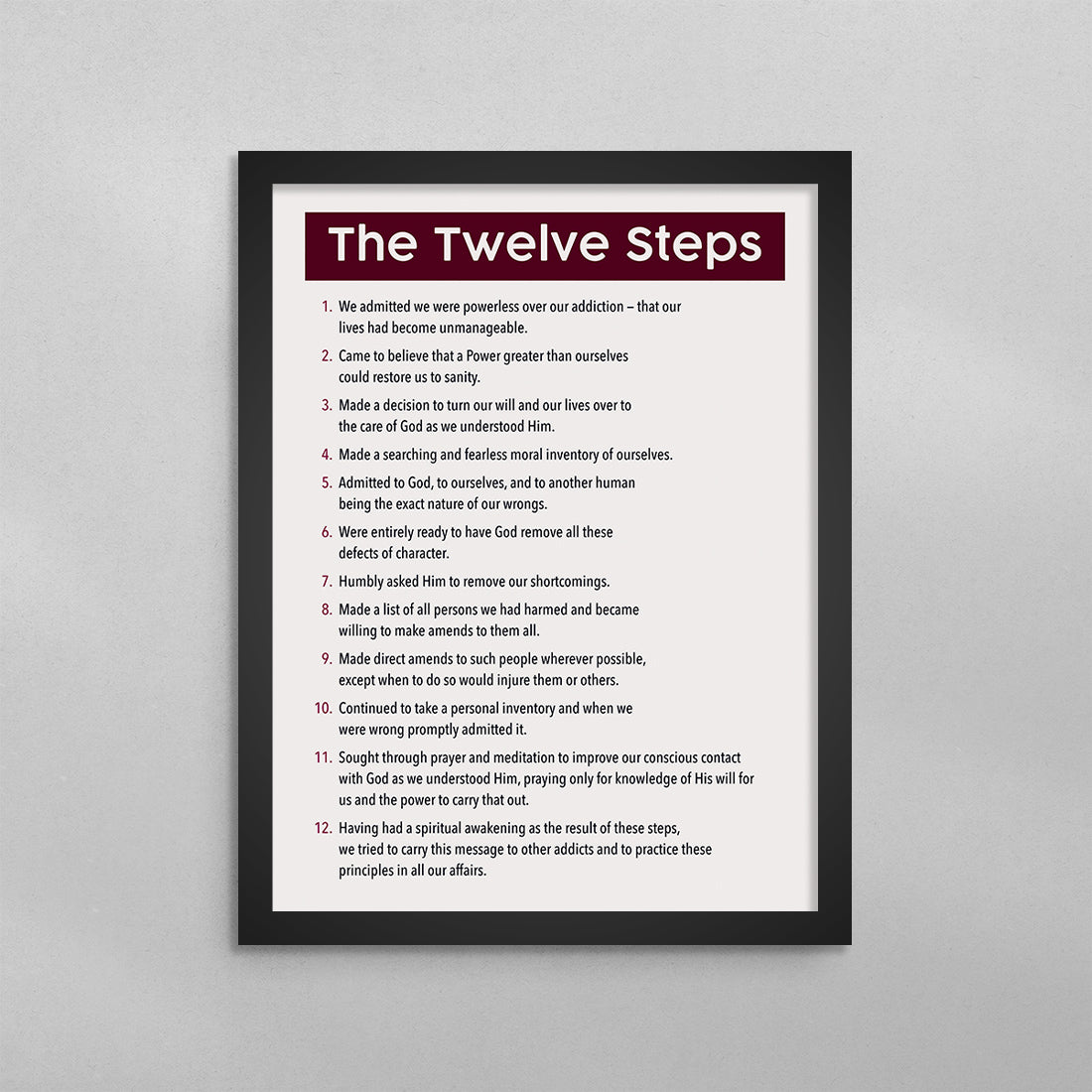 The 12 Steps General Poster