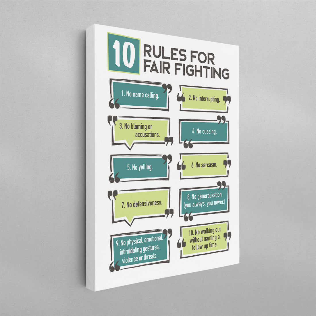 10 Rules for Fair Fighting Poster