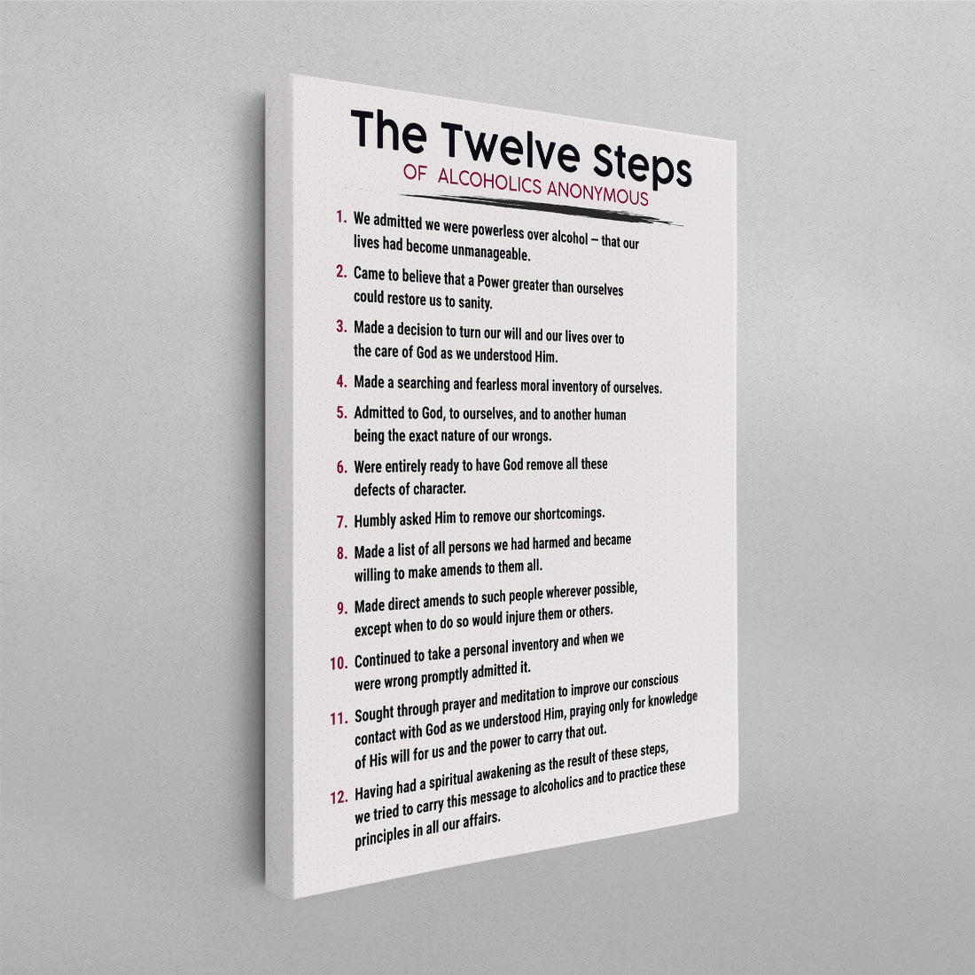 The 12 Steps of AA Poster
