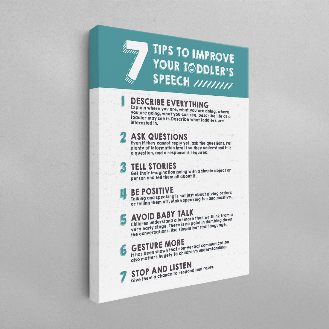 7 Tips to Improve Your Toddler's Speech Poster
