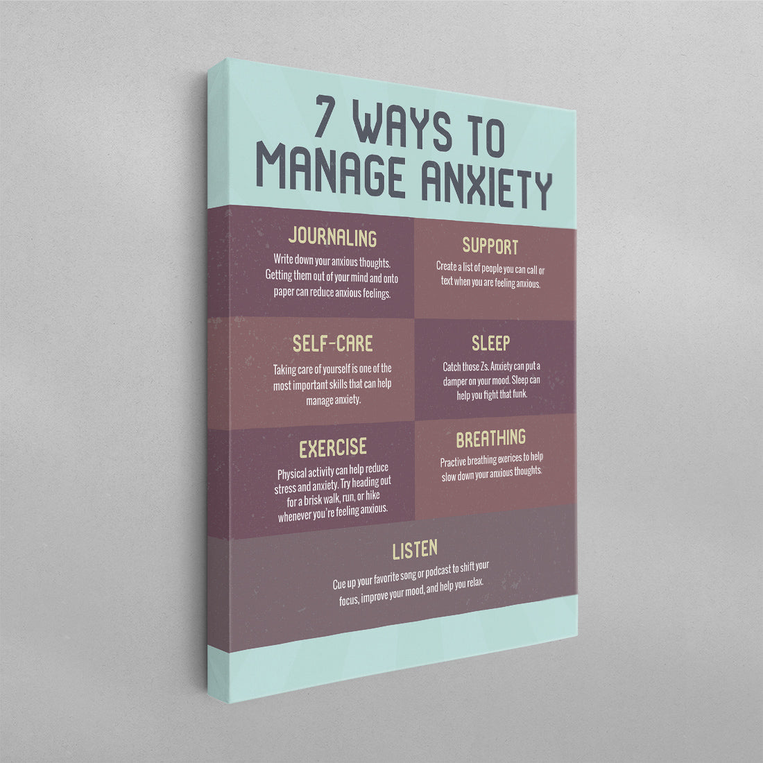 7 Ways to Manage Anxiety Poster