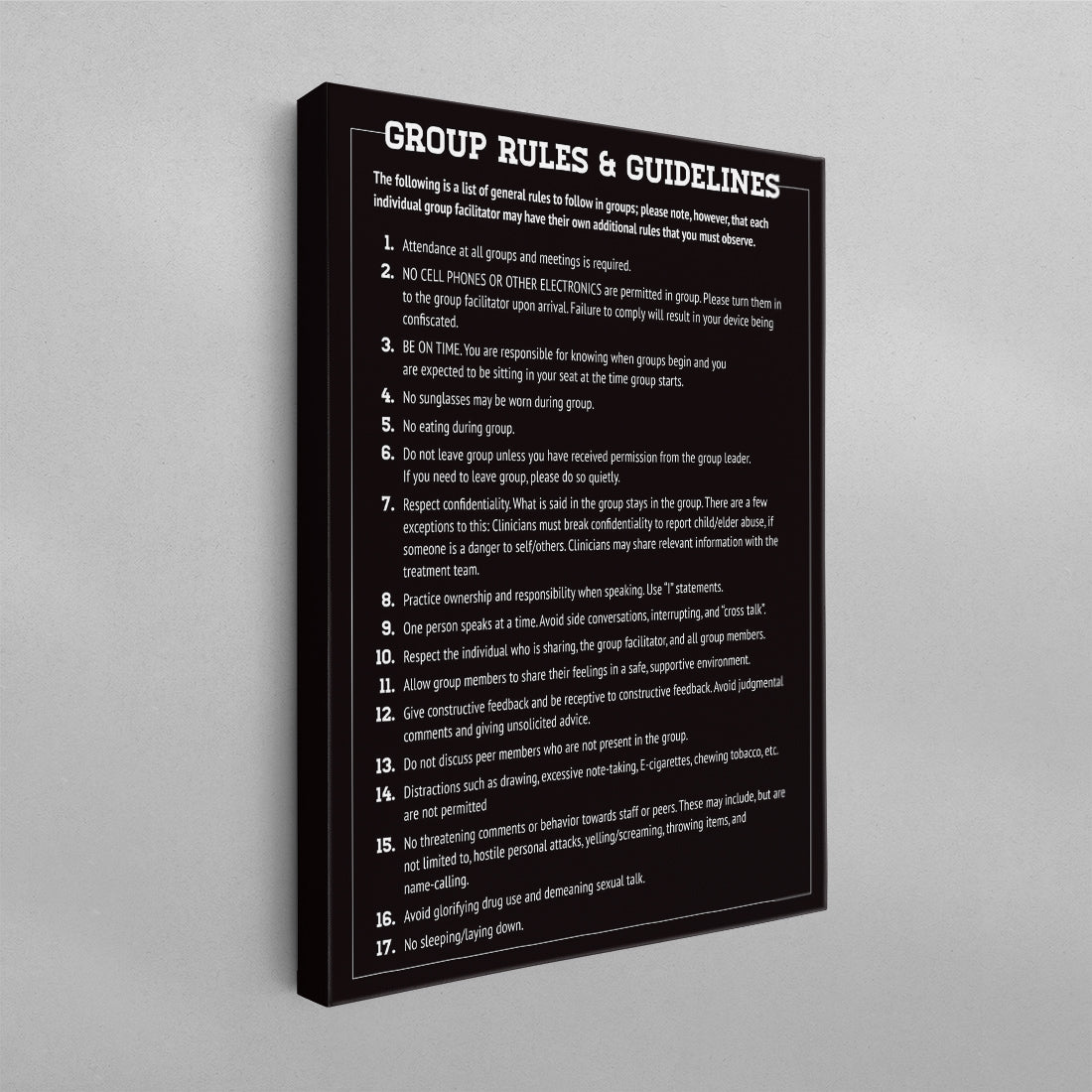 Group Rules and Guidelines Poster