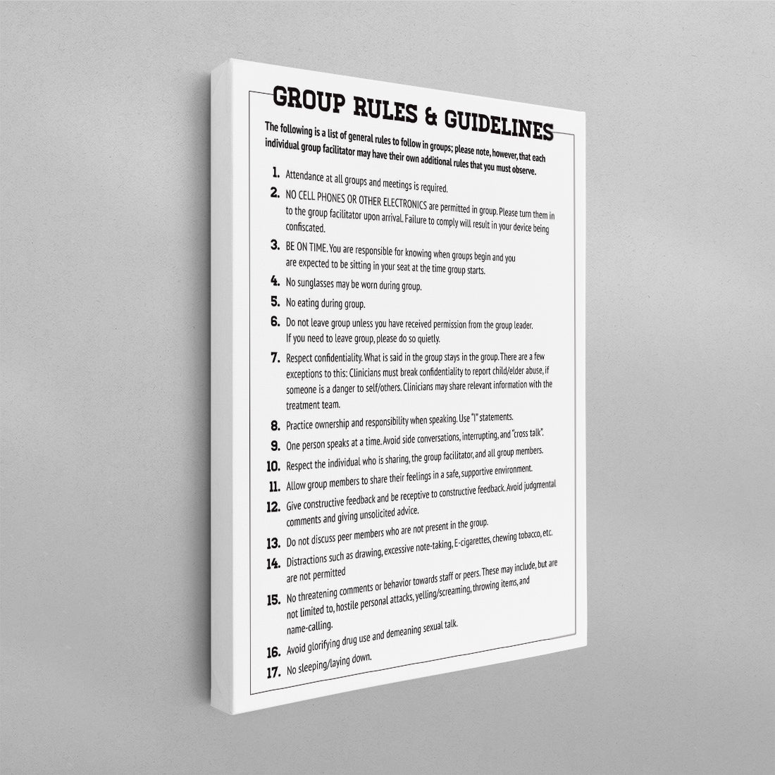 Group Rules and Guidelines Poster