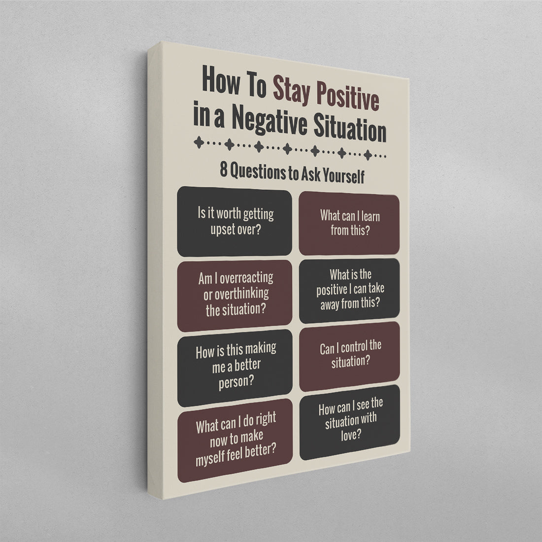 How To Stay Positive In a Negative Situation Poster