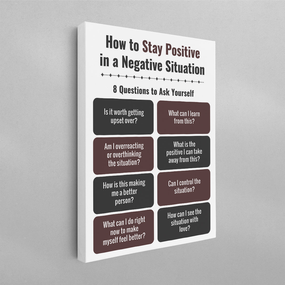 How To Stay Positive In a Negative Situation Poster