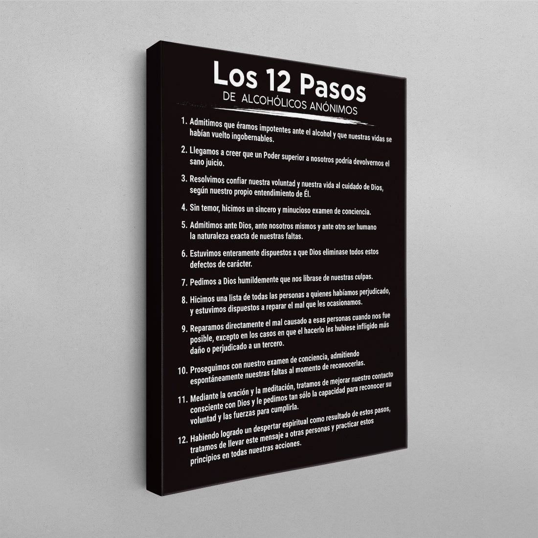 SPANISH 12 Steps of Alcoholicos Anonymous Poster