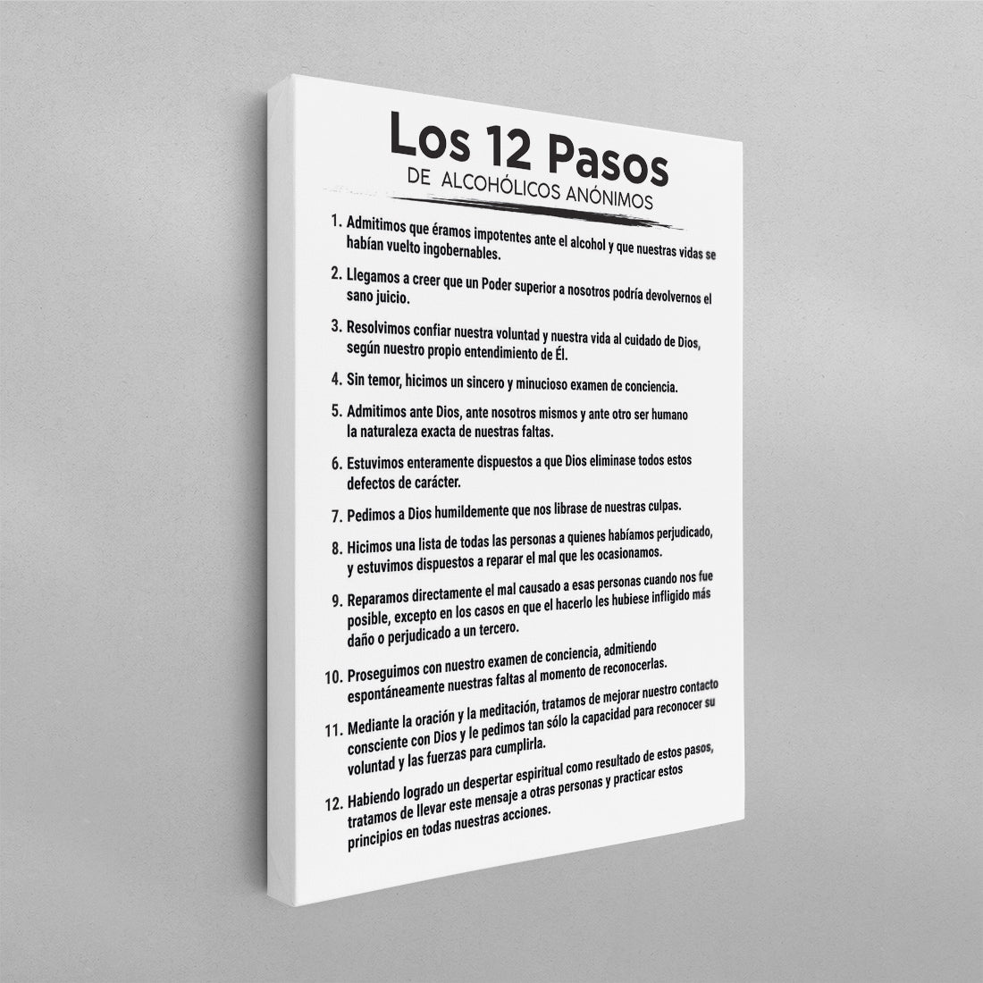 SPANISH 12 Steps of Alcoholicos Anonymous Poster