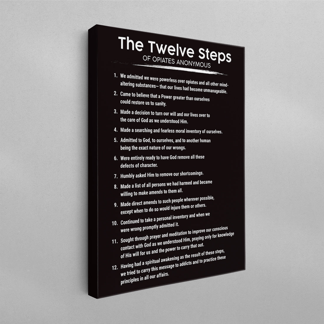 The 12 Steps of Opiates Anonymous Poster