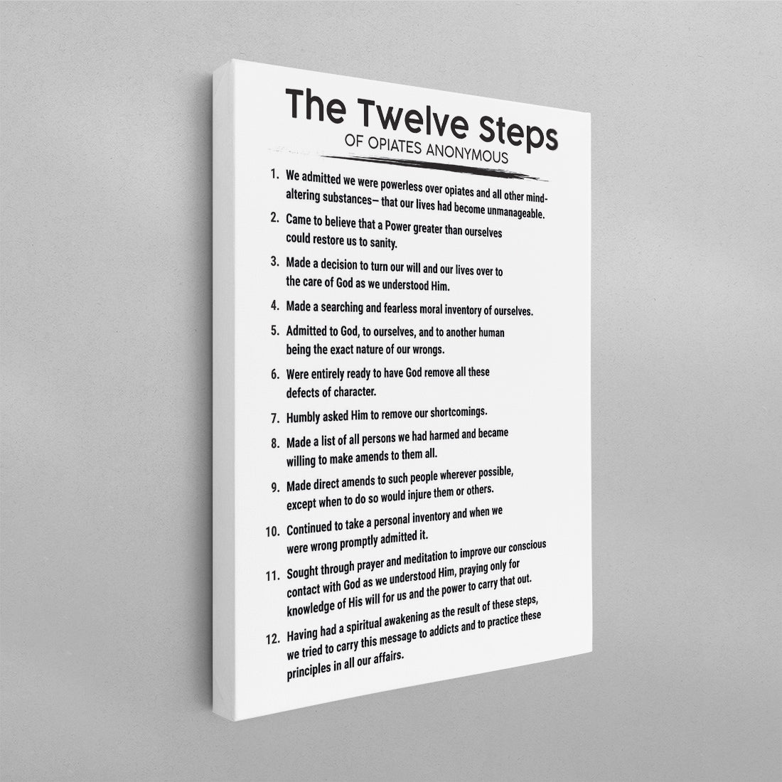 The 12 Steps of Opiates Anonymous Poster