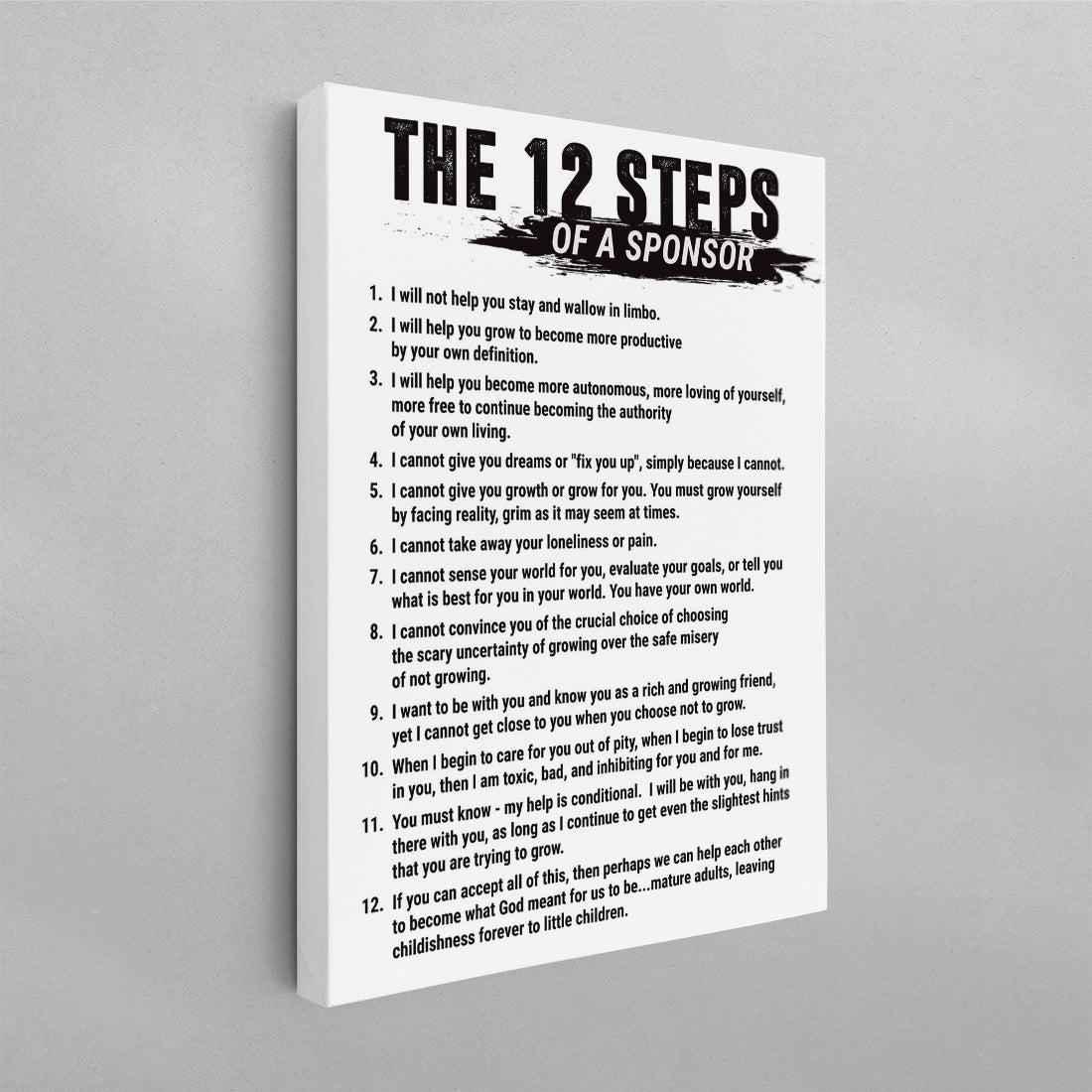 The 12 Steps of a Sponsor Poster