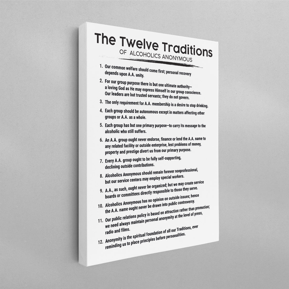 The 12 Traditions of AA Poster