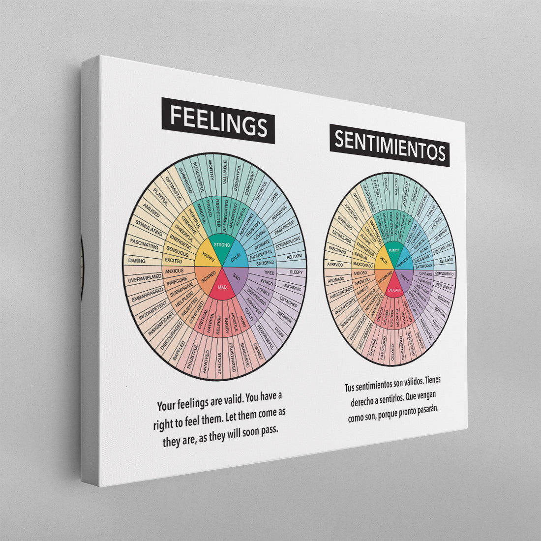 Feelings Wheel English & Spanish Poster