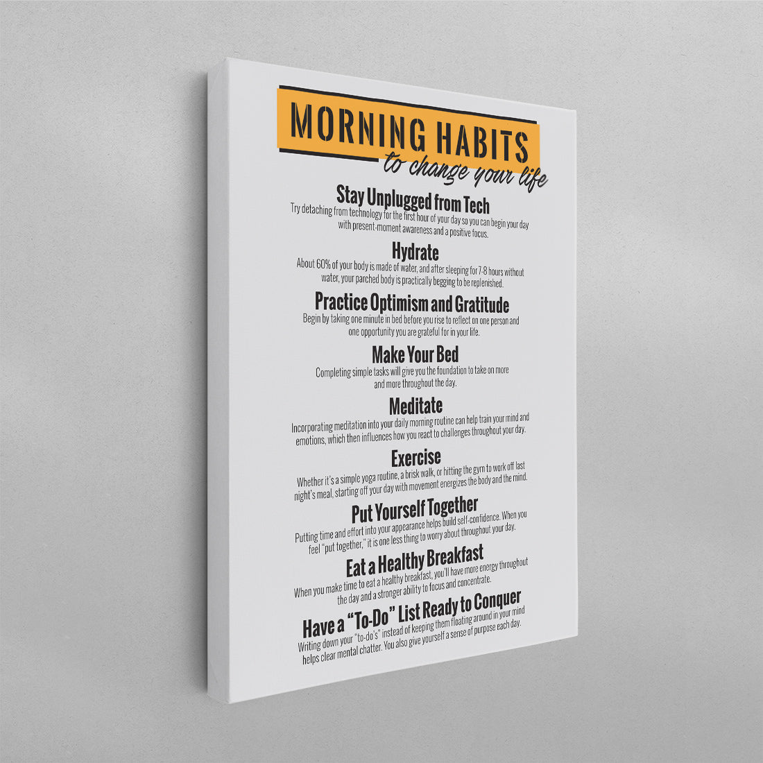 Morning Habits to Change Your Life Poster
