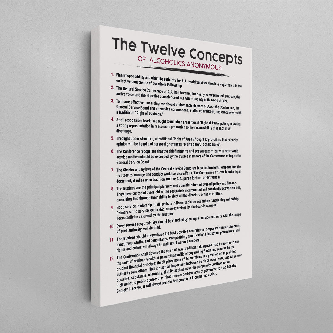 The 12 Concepts of AA Poster