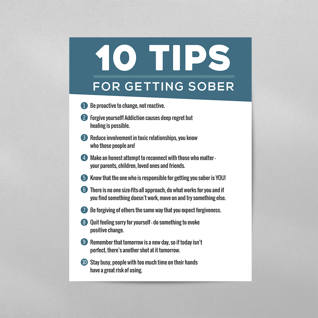 10 Tips for Getting Sober Poster
