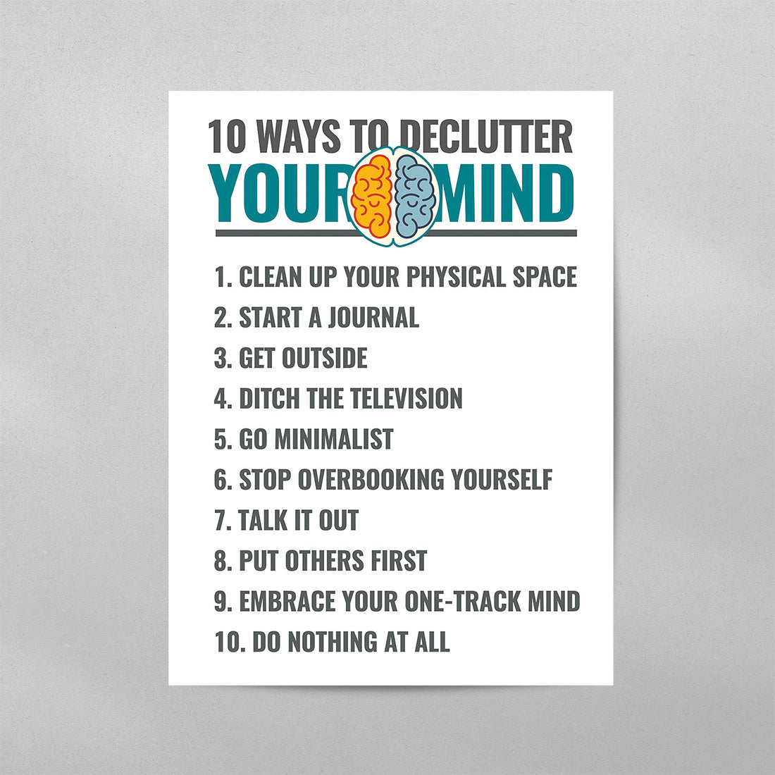 10 Ways to Declutter Your Mind Poster