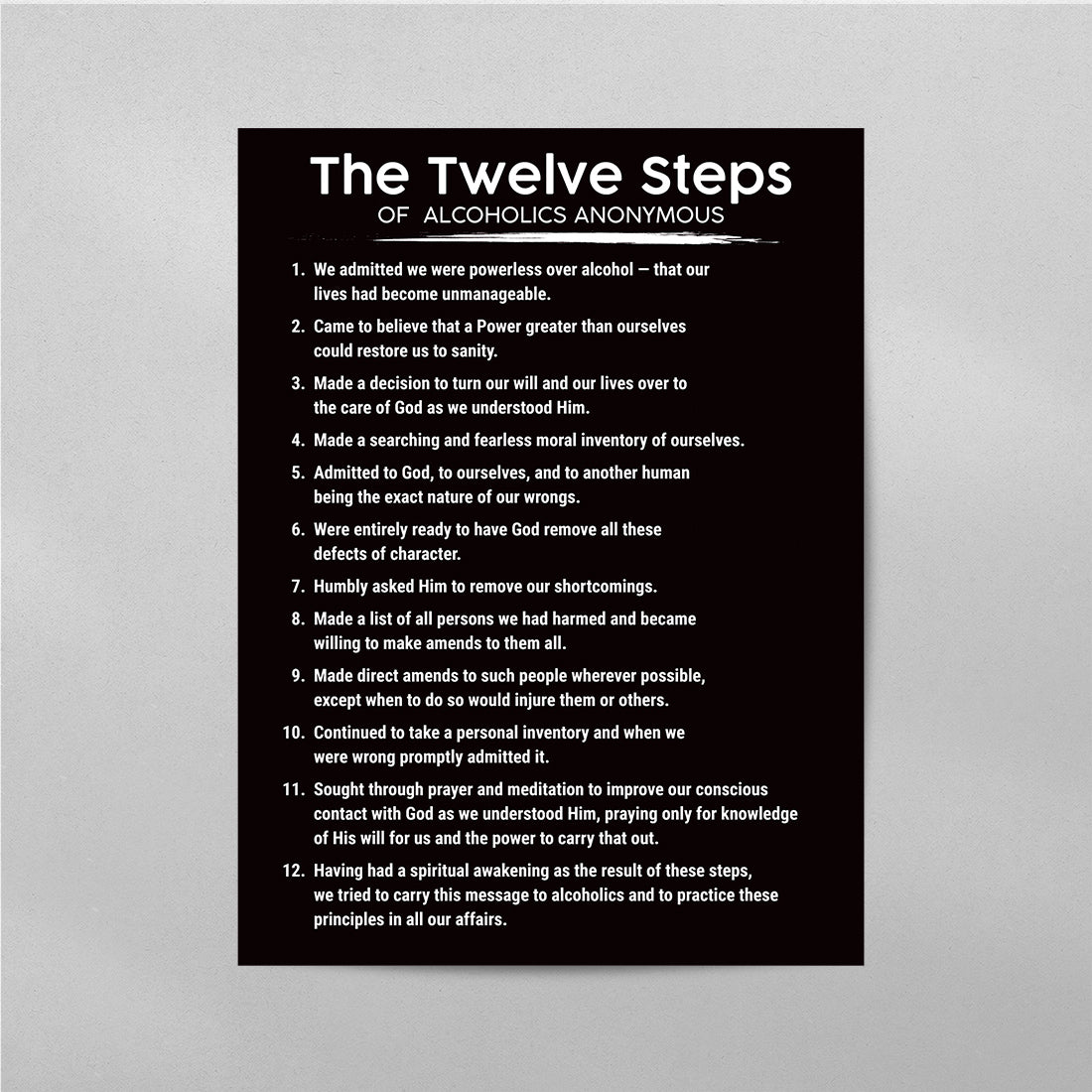 The 12 Steps of AA Poster