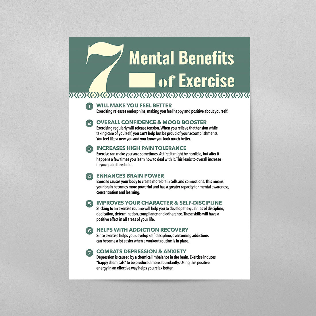 7 Mental Benefits of Exercise Poster