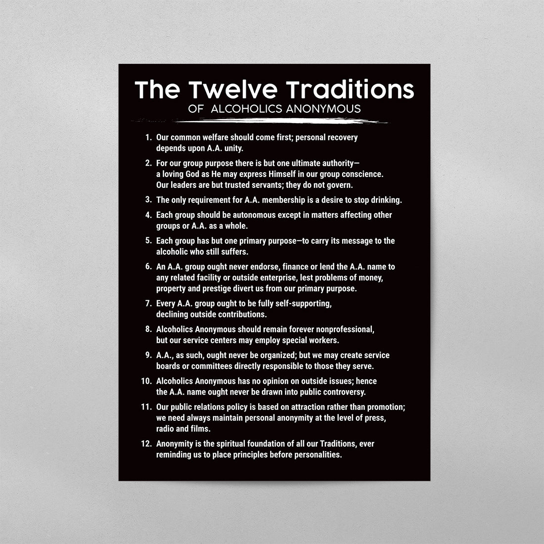 The 12 Traditions of AA Poster