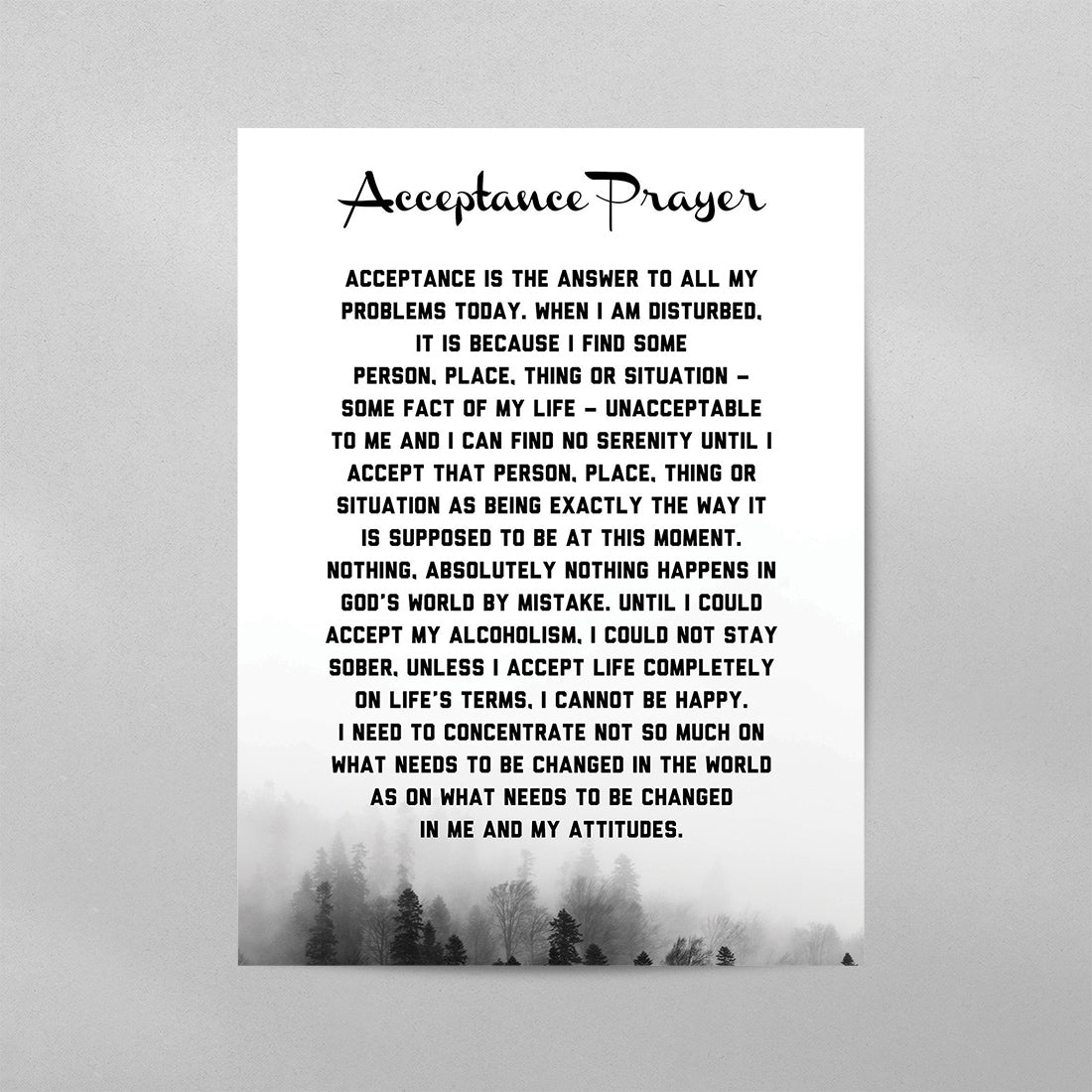 Acceptance Prayer Poster