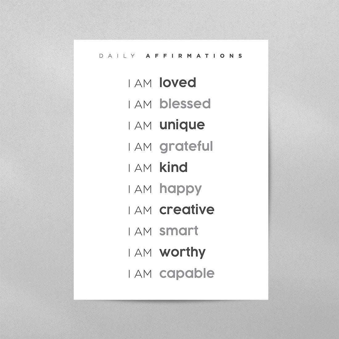 Daily Affirmations Poster