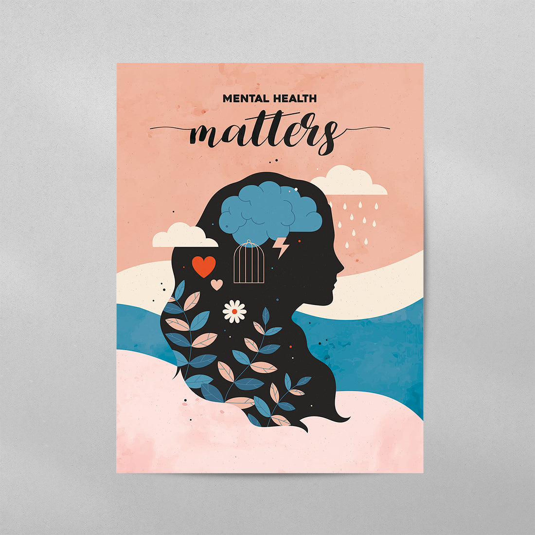 Mental Health Matters Illustration Poster