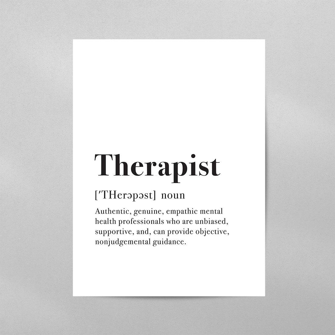 Mental Health Therapist Definition Poster
