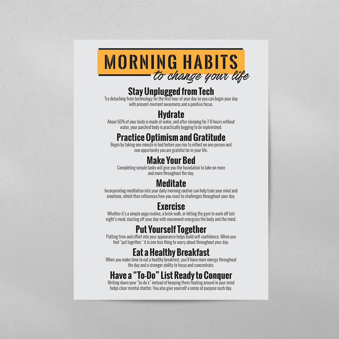 Morning Habits to Change Your Life Poster