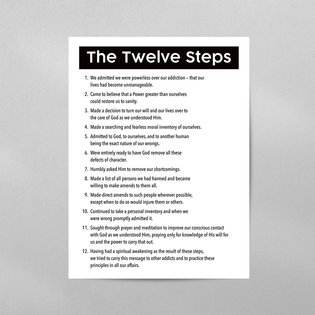 The 12 Steps General Poster