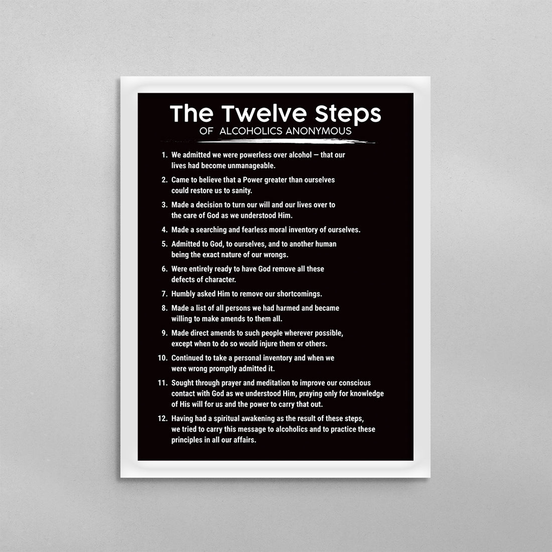 The 12 Steps of AA Poster