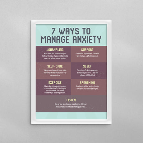 7 Ways to Manage Anxiety Poster