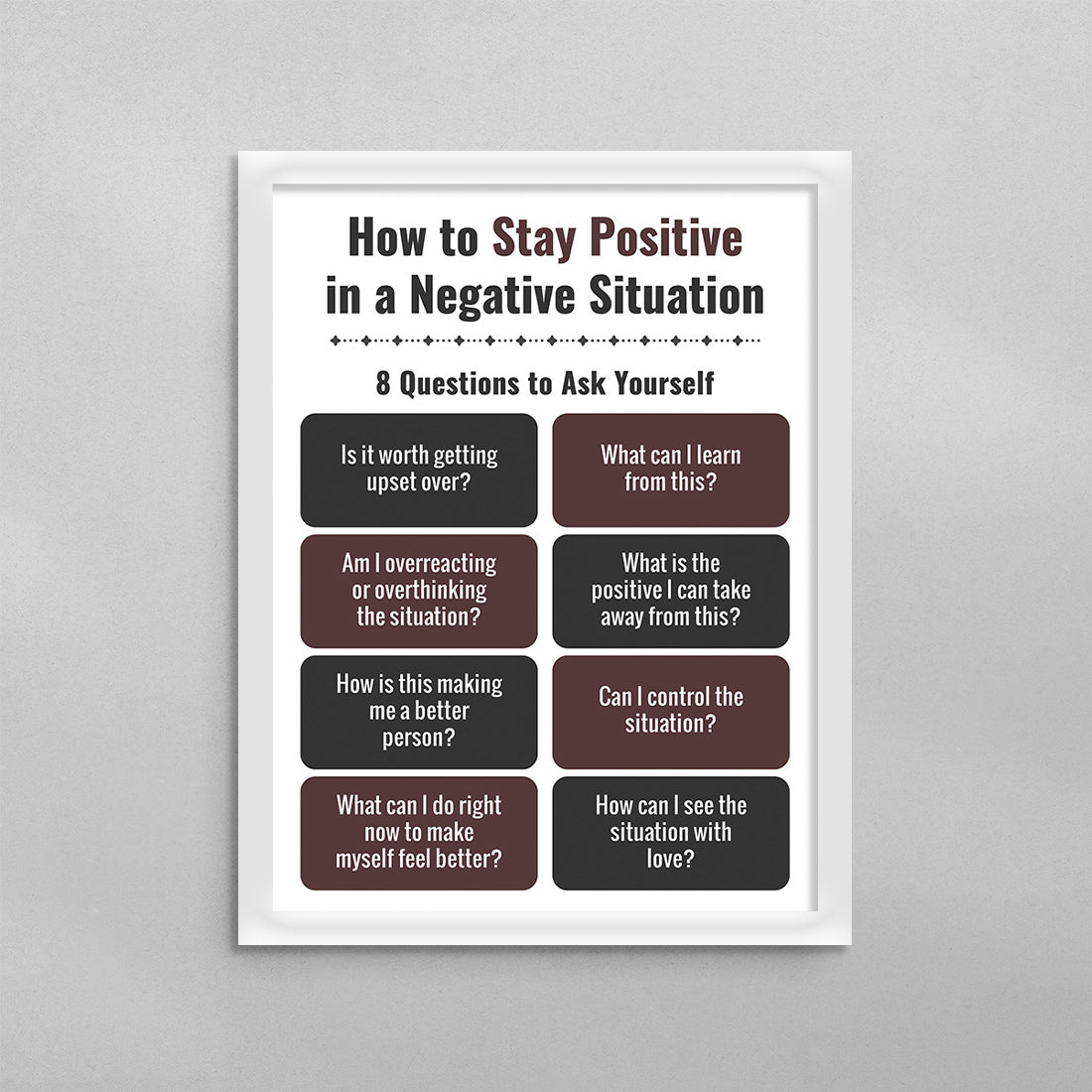 How To Stay Positive In a Negative Situation Poster