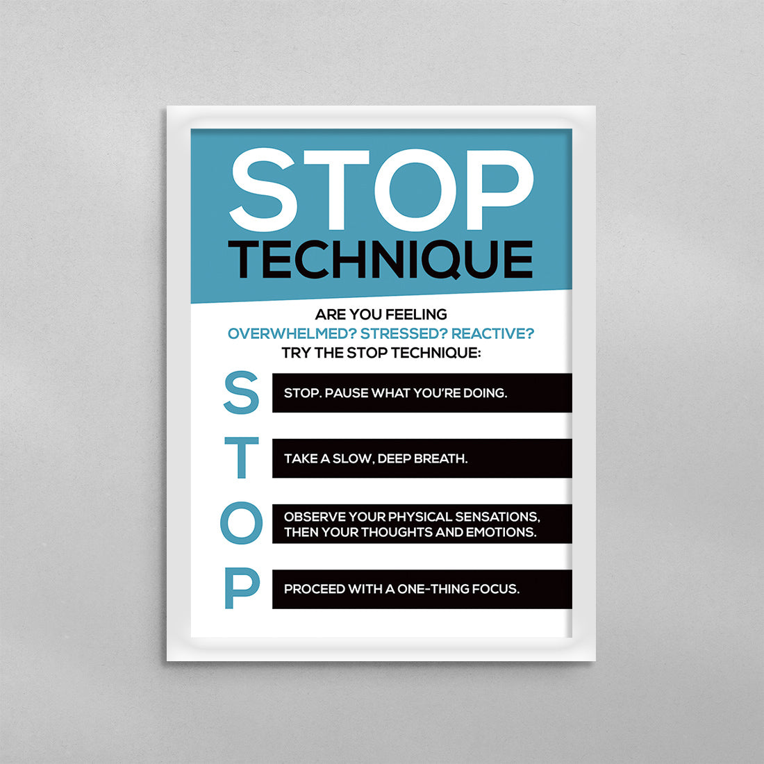 STOP Technique for Stressing Situations Poster