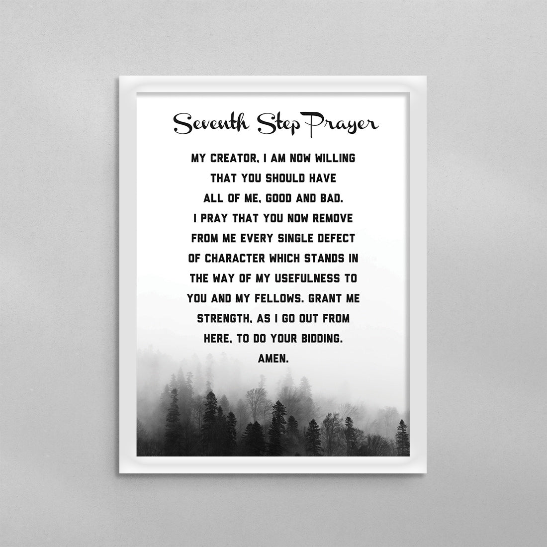 Seventh (7th) Step Prayer Mental Heath Wall Art Poster, Canvas, Framed ...