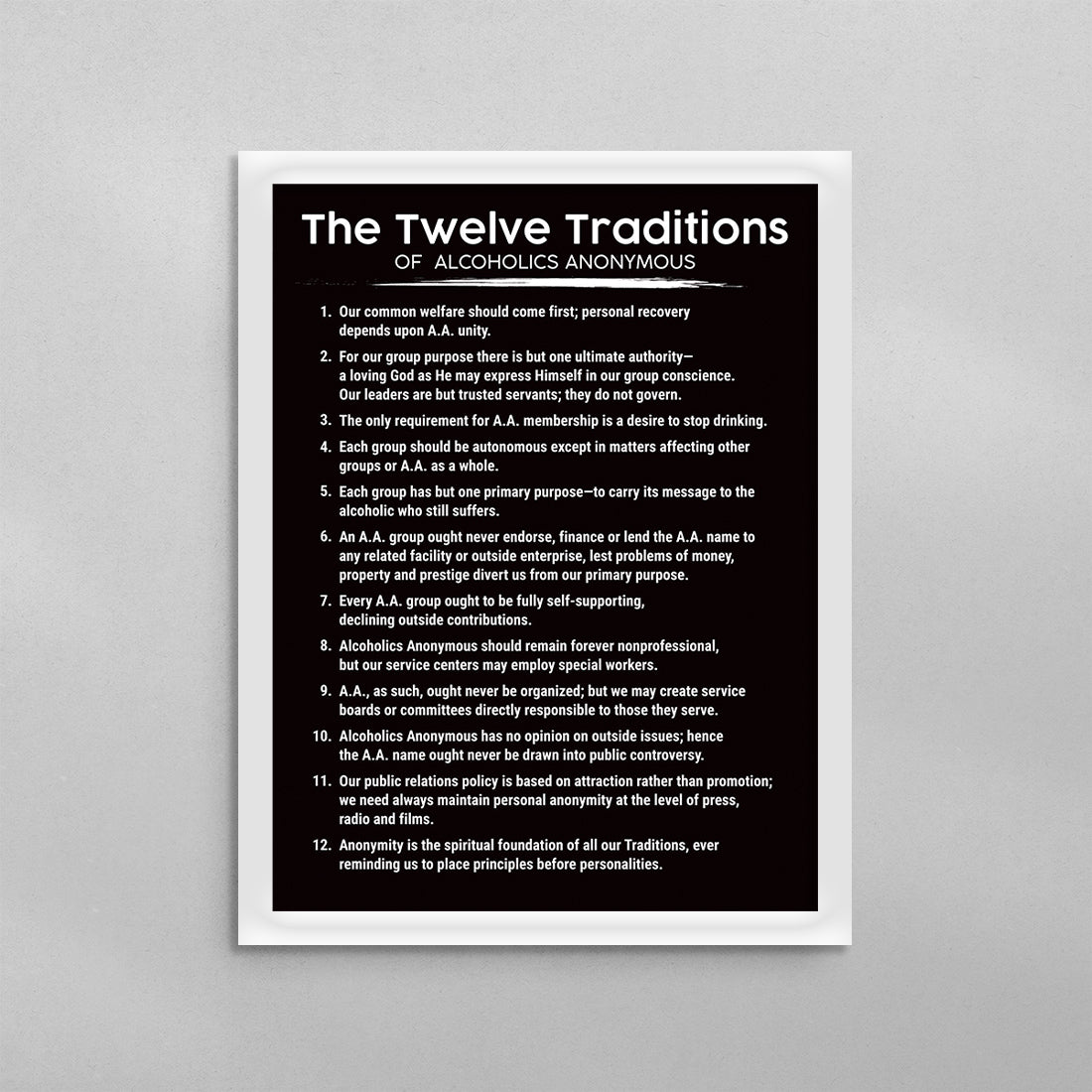 The 12 Traditions of AA Poster