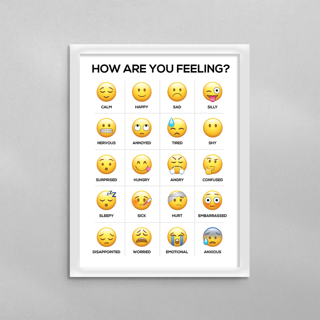 How Are You Feeling Emoji Feelings Poster (English/Spanish)