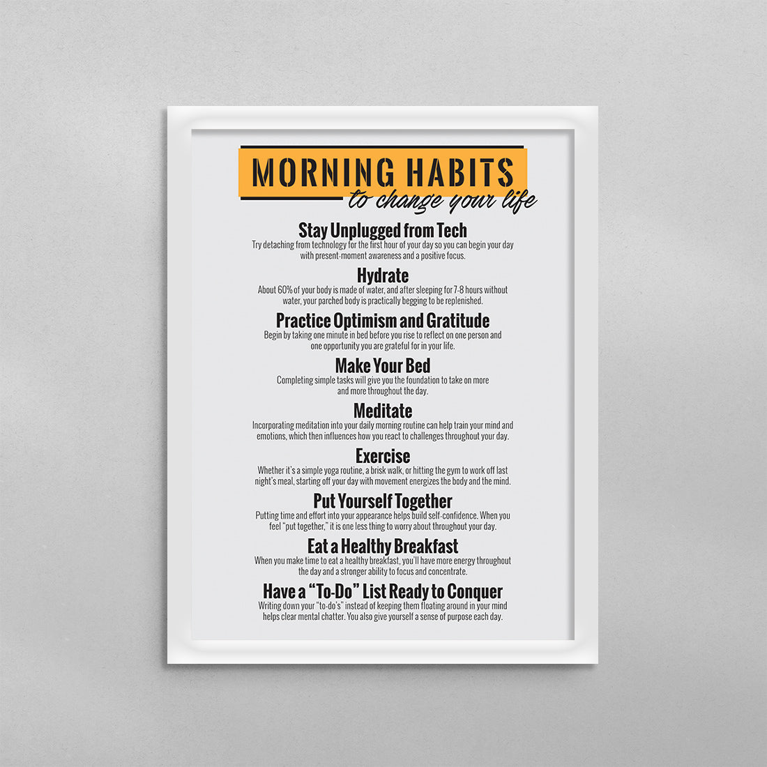 Morning Habits to Change Your Life Poster