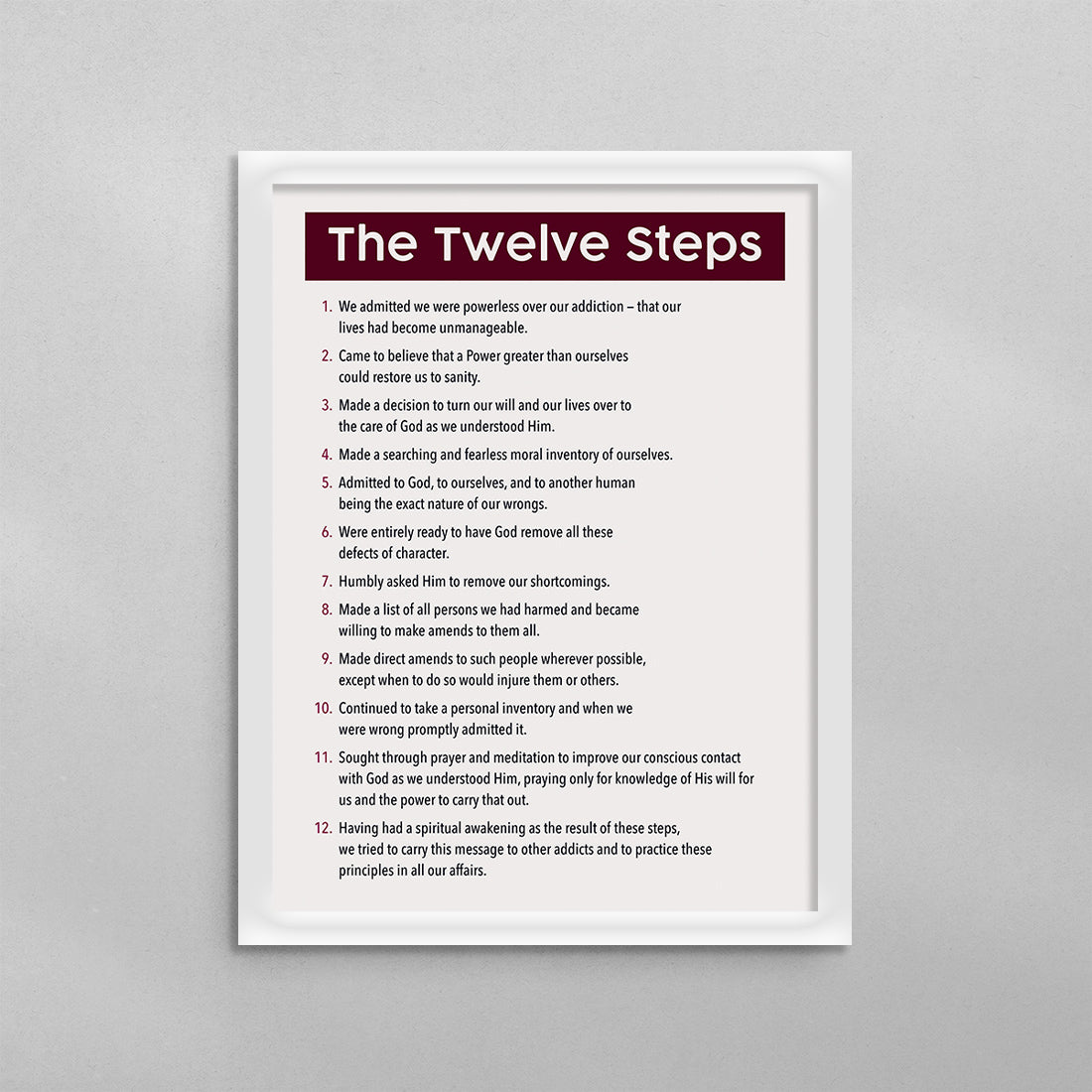 The 12 Steps General Poster