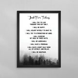 AA Just For Today Prayer Poster