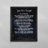 AA Just For Tonight Prayer Poster
