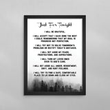 AA Just For Tonight Prayer Poster