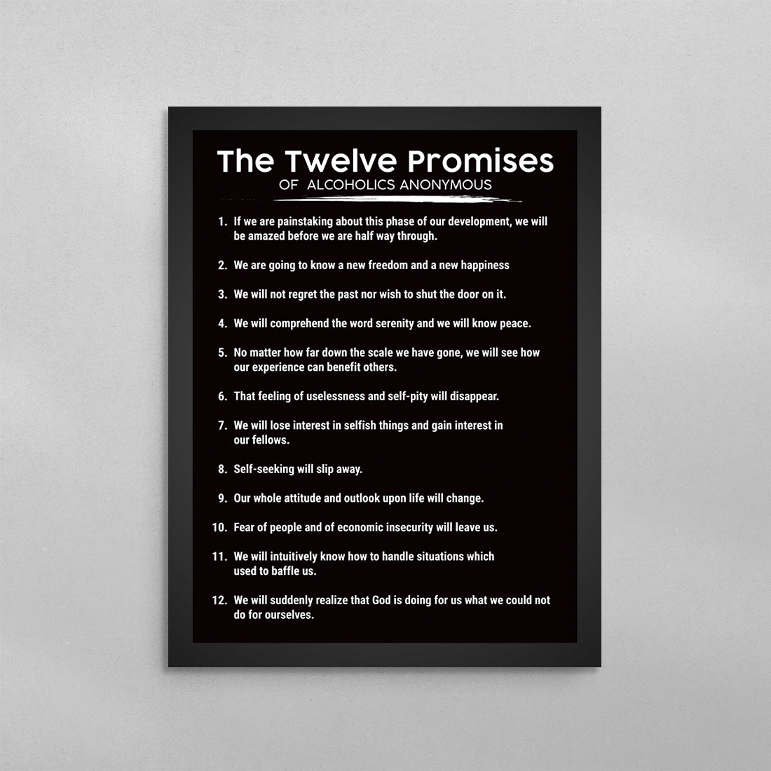 Aa Program Promises The 12 Promises of AA Poster, Addiction Recovery Wall Art Print ...