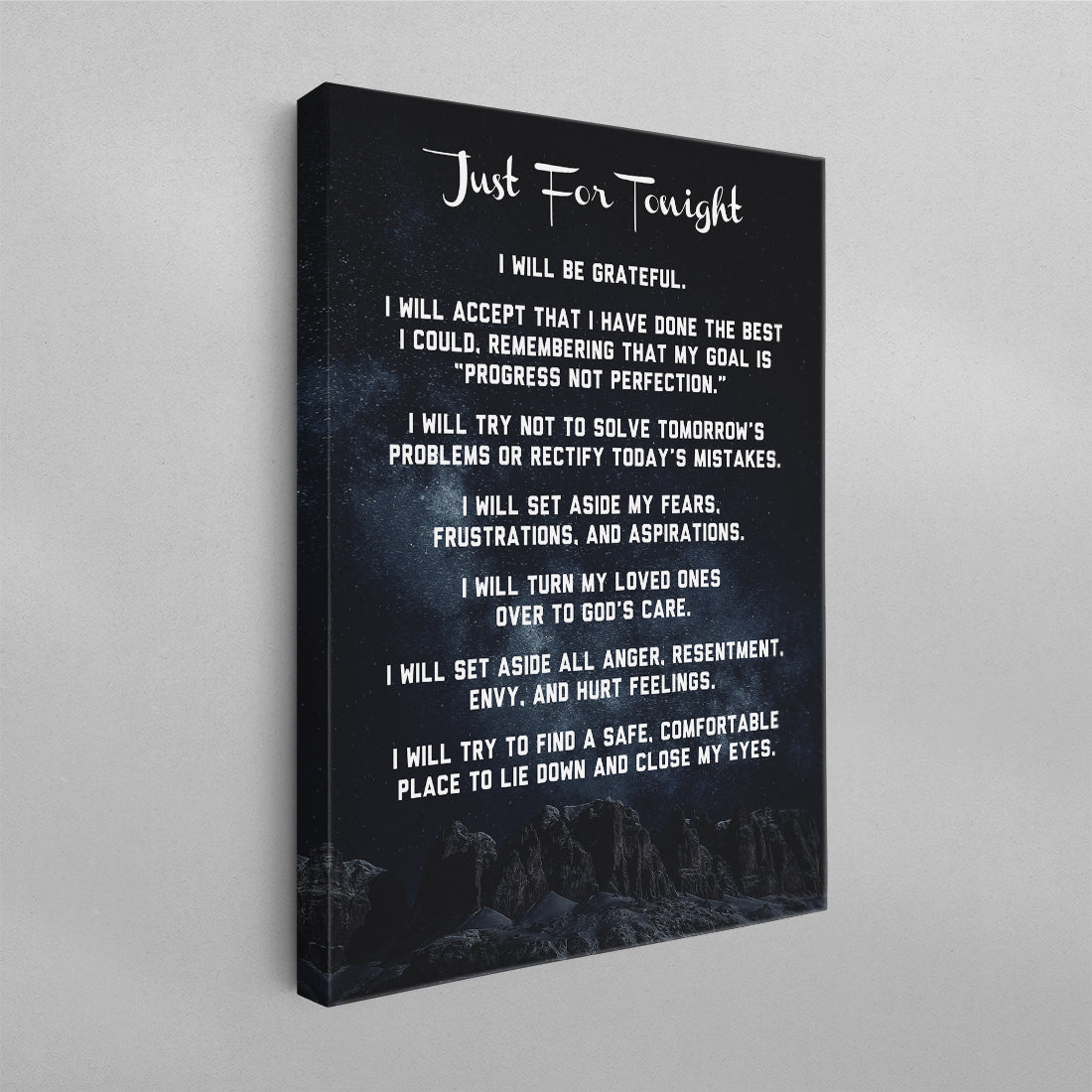 AA Just For Tonight Prayer Poster